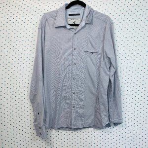 Dime City Men's Blue Button Up Casual Dress Shirt